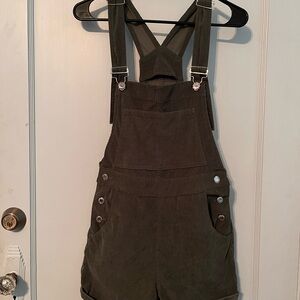 Olive Green Corduroy Overalls